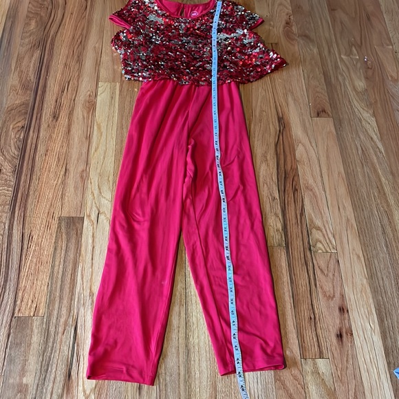sequins popover holiday jumpsuit - Picture 7 of 10